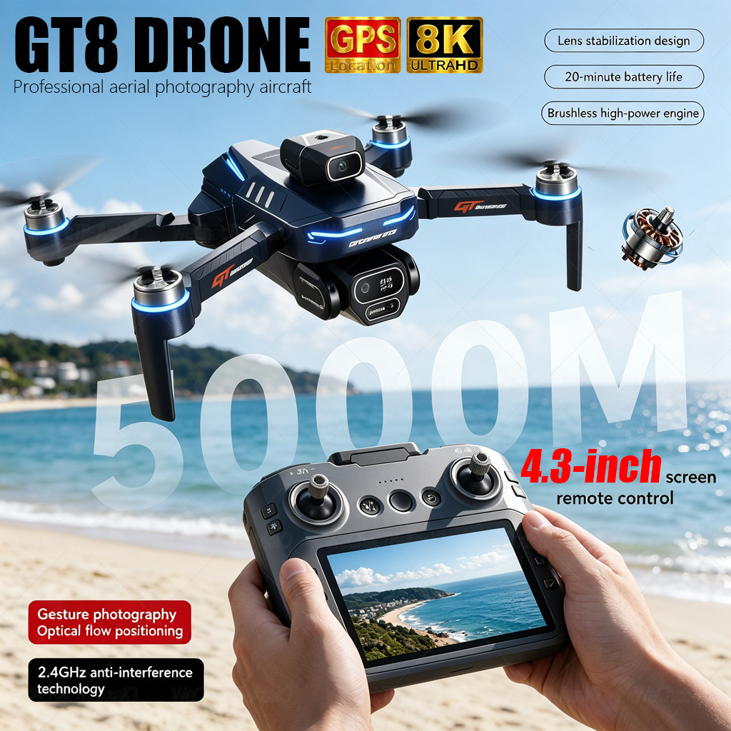 NEW GT8 HD RC Drone 4K Profess - Drone Multispectral ulasan dan harga